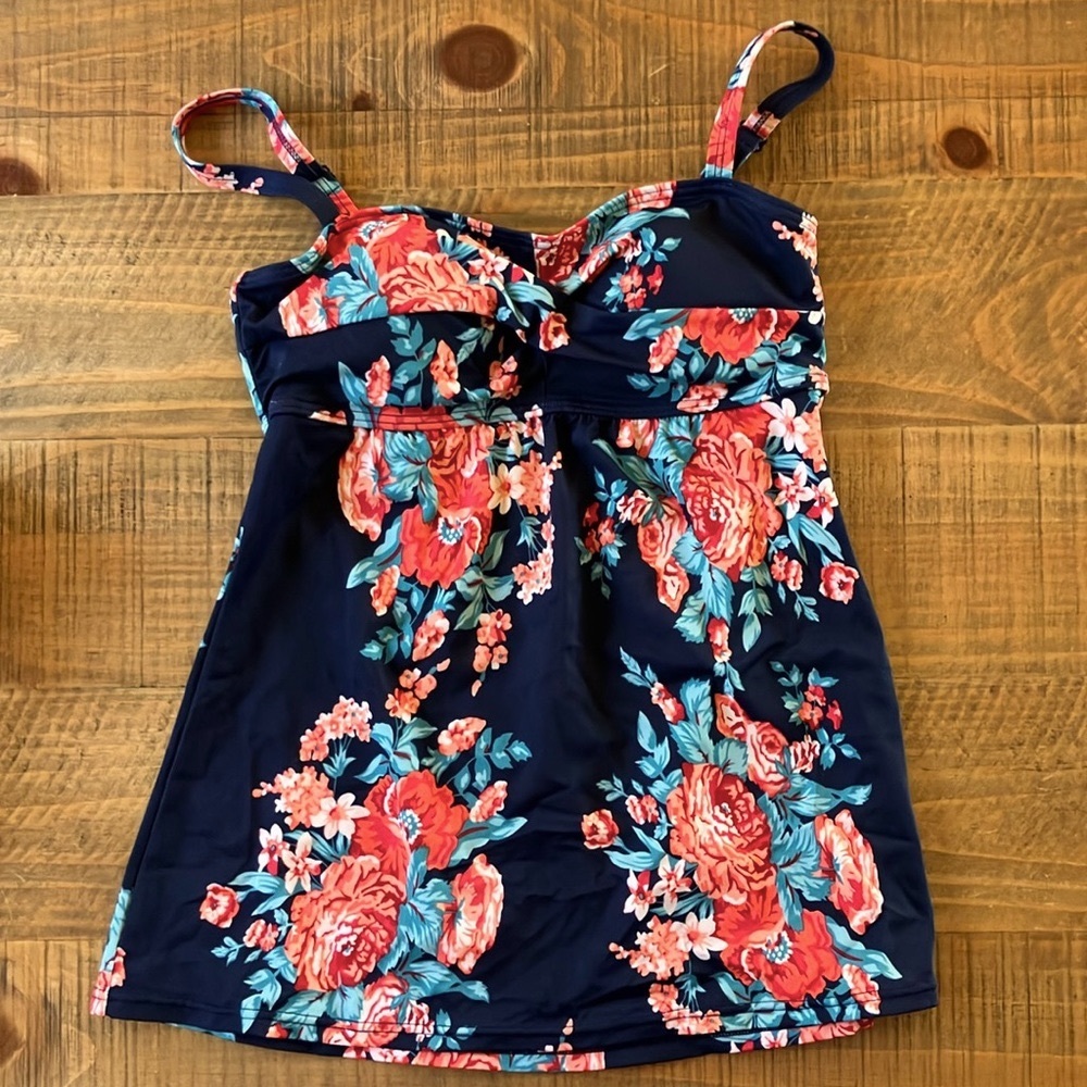 Floral Navy Tankini Top